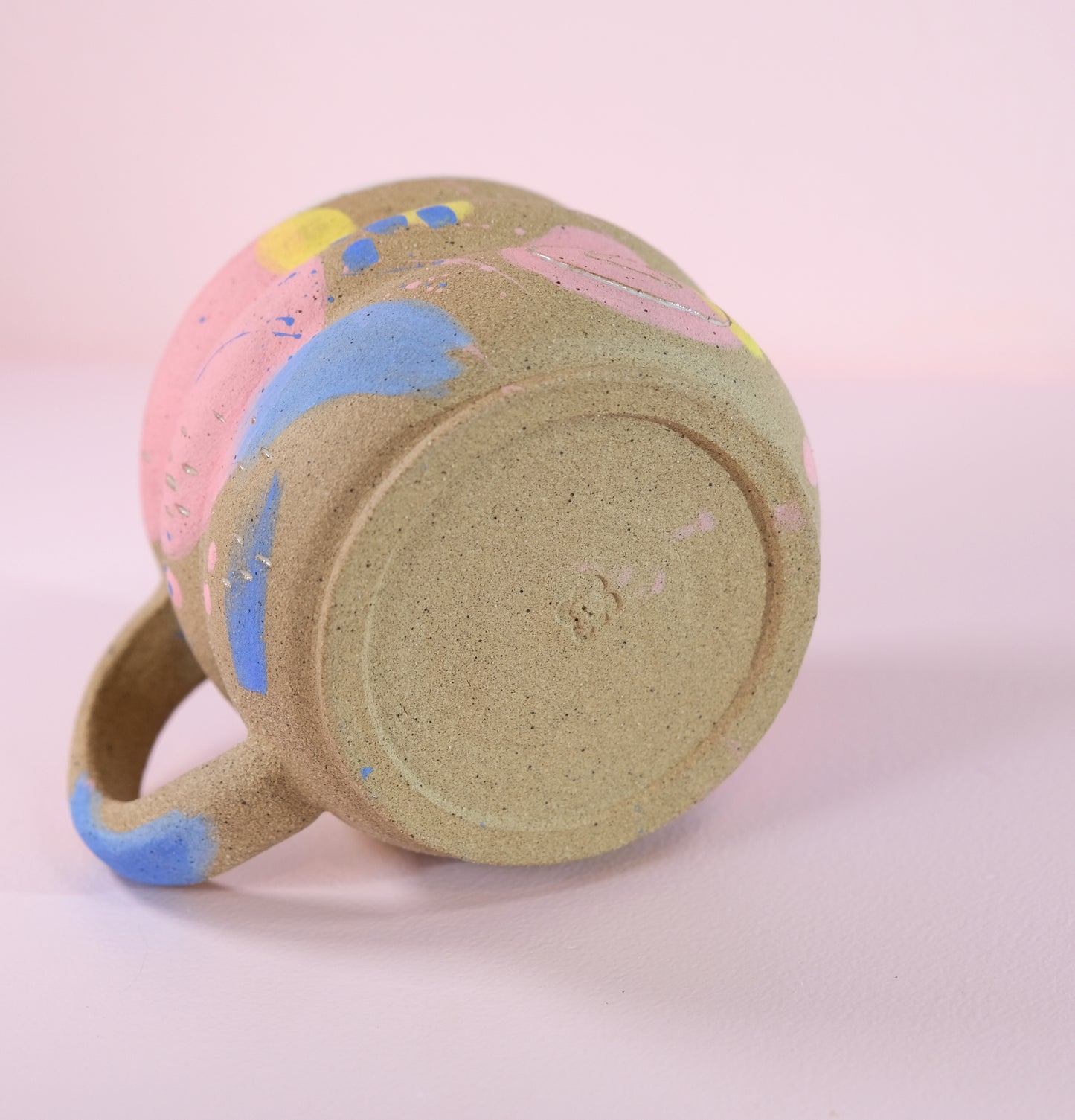Wavy Abstract Pink and Blue Mug 14 oz