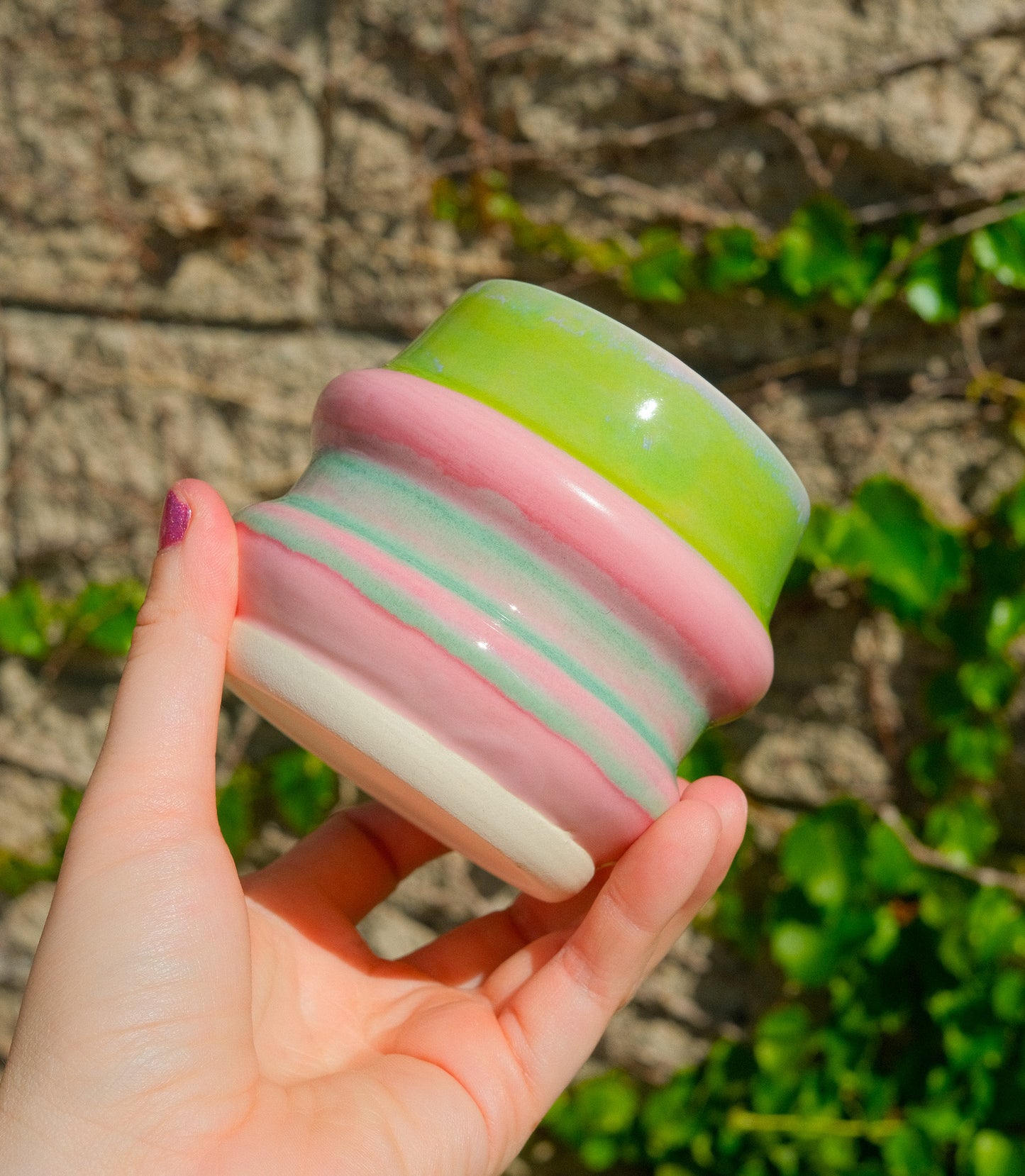 Pink and Green Bubble Cup 10 oz