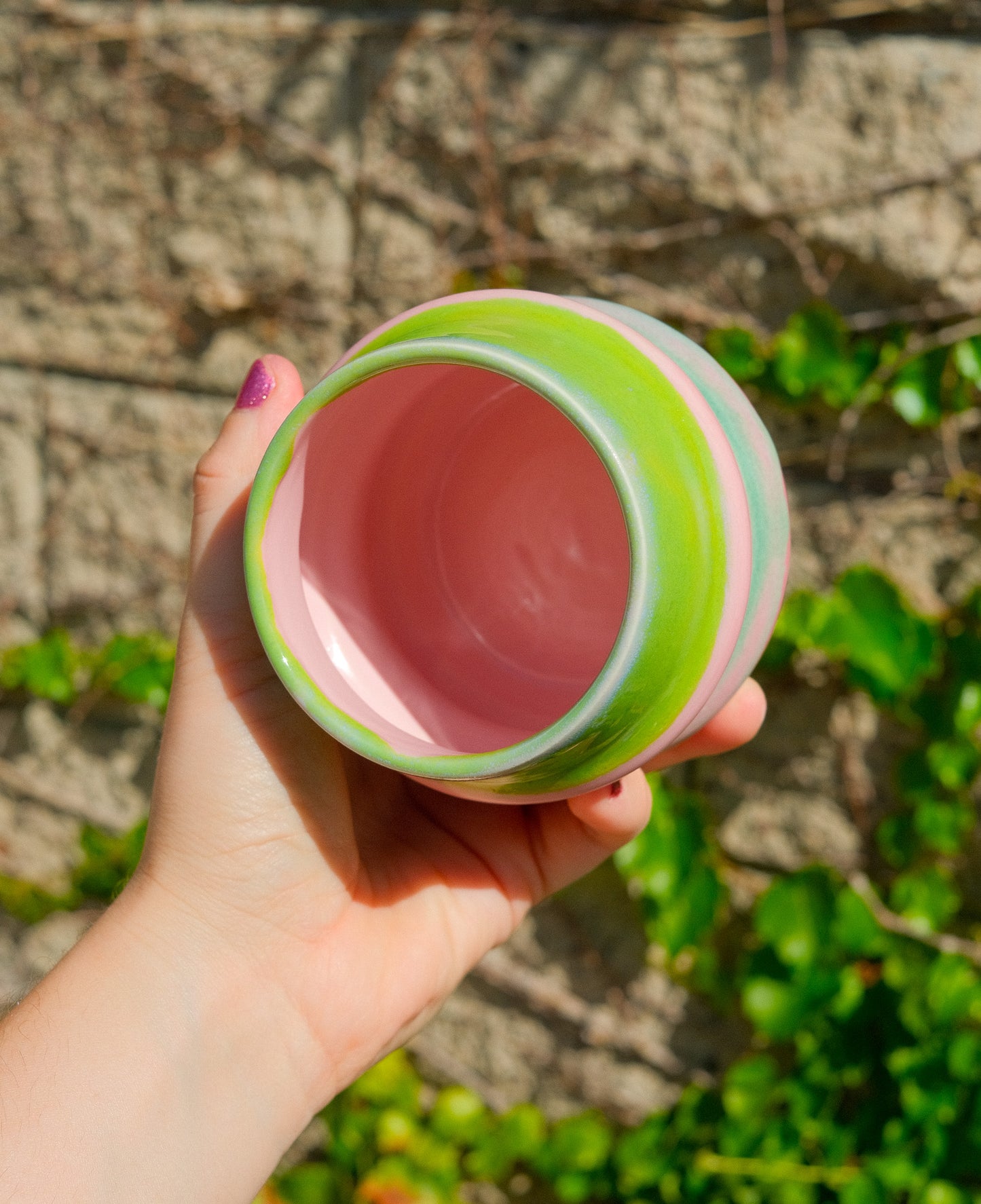 Pink and Green Bubble Cup 10 oz