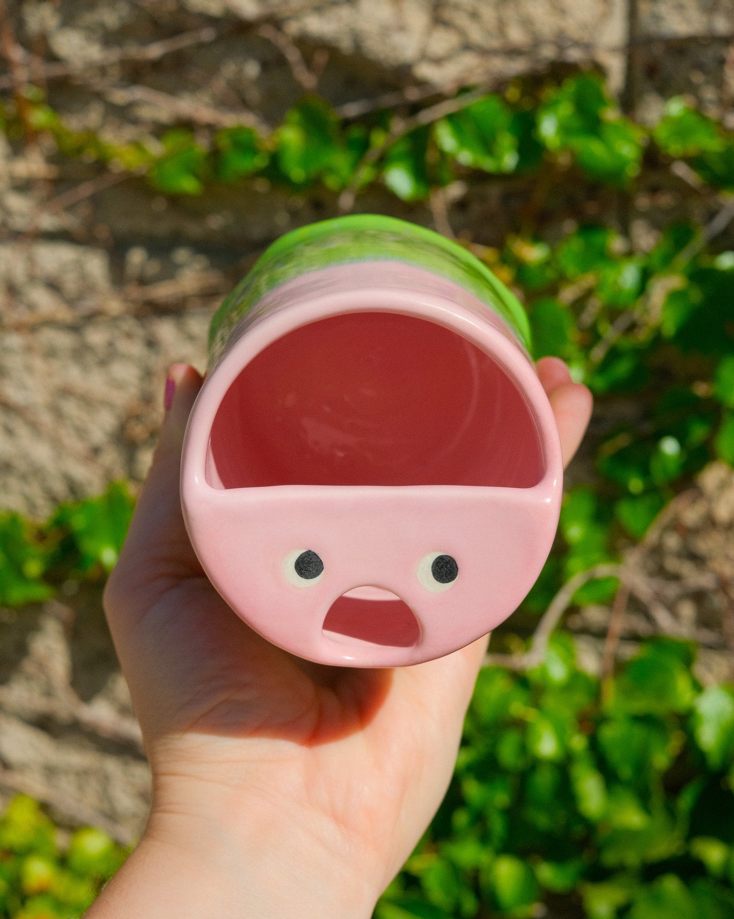 Travel Cup - Pink and Green 10 oz