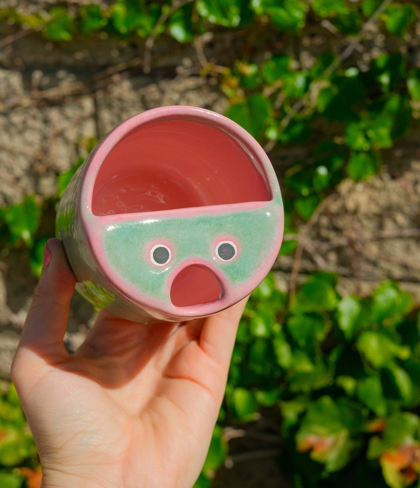 Travel Cup - Pink and Turquoise 11 oz