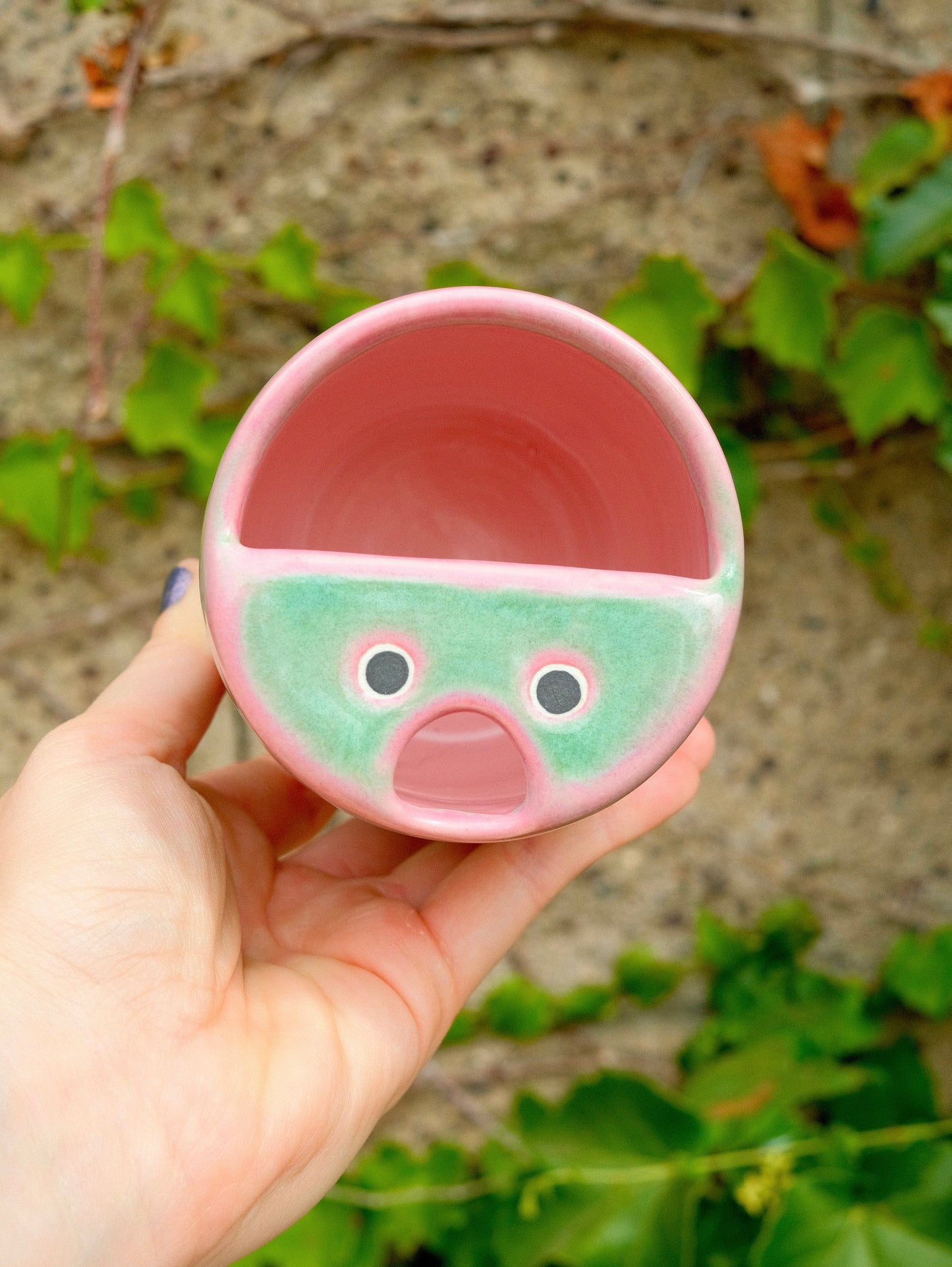 Travel Cup - Pink and Turquoise 11 oz
