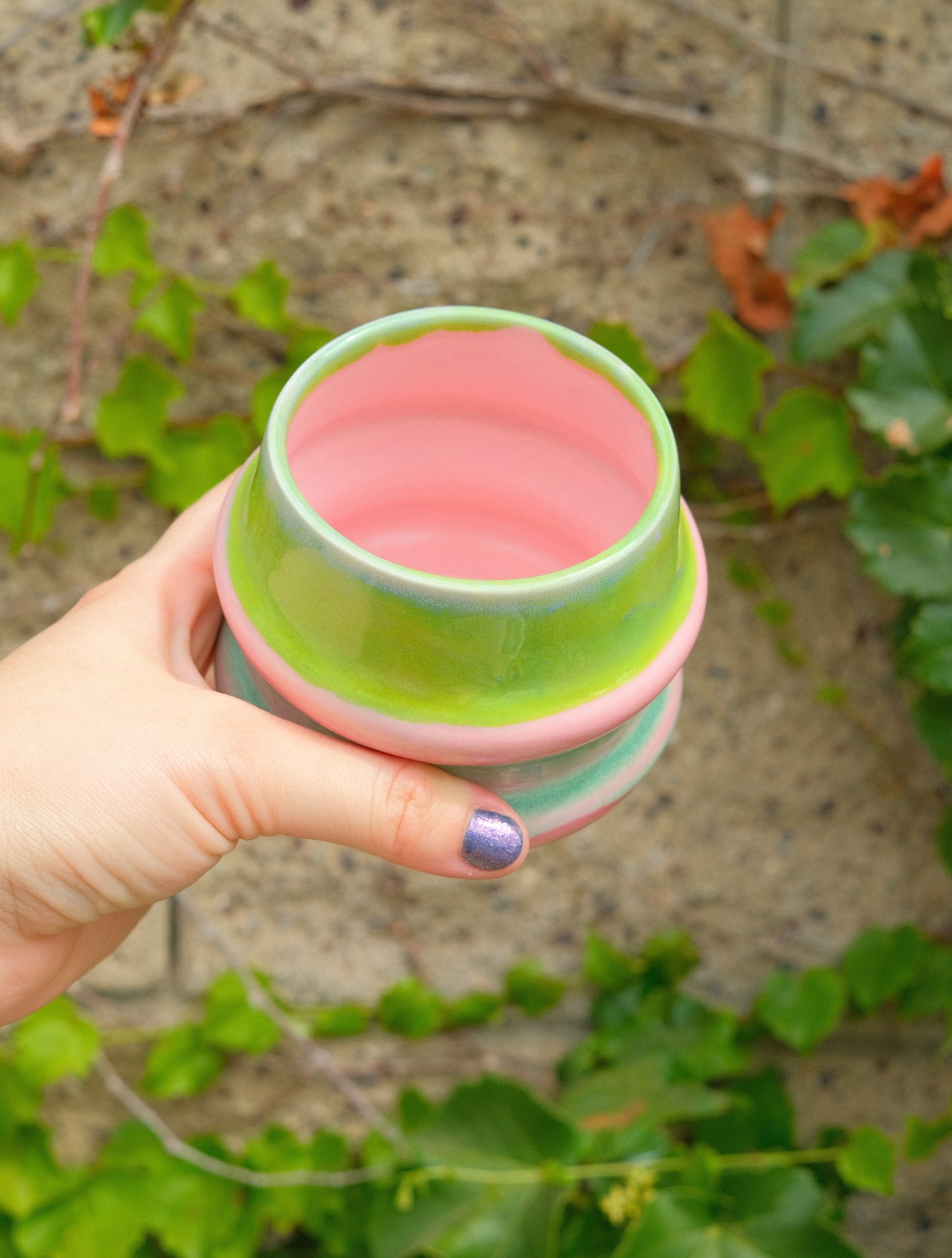 Pink and Green Bubble Cup 10 oz
