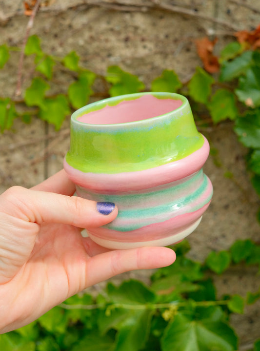 Pink and Green Bubble Cup 10 oz